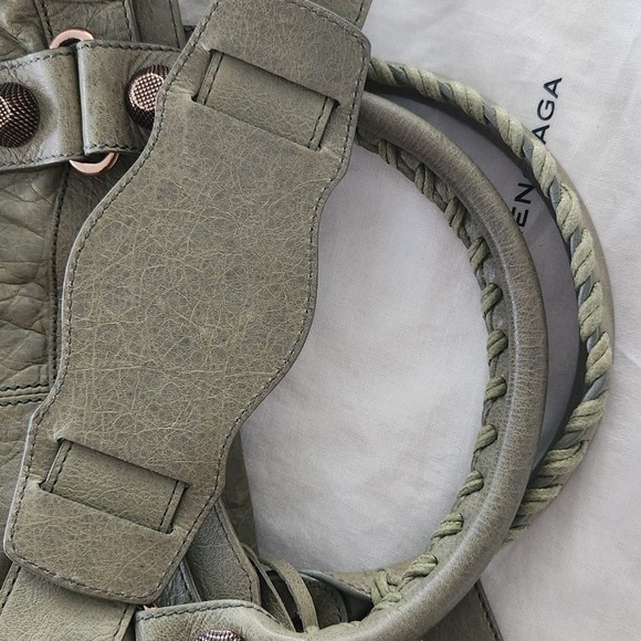 BNWT Balenciaga Giant 21 City Bag – Rare Vert D'eau w/ Rose Gold Hardware - Picture 13 of 16